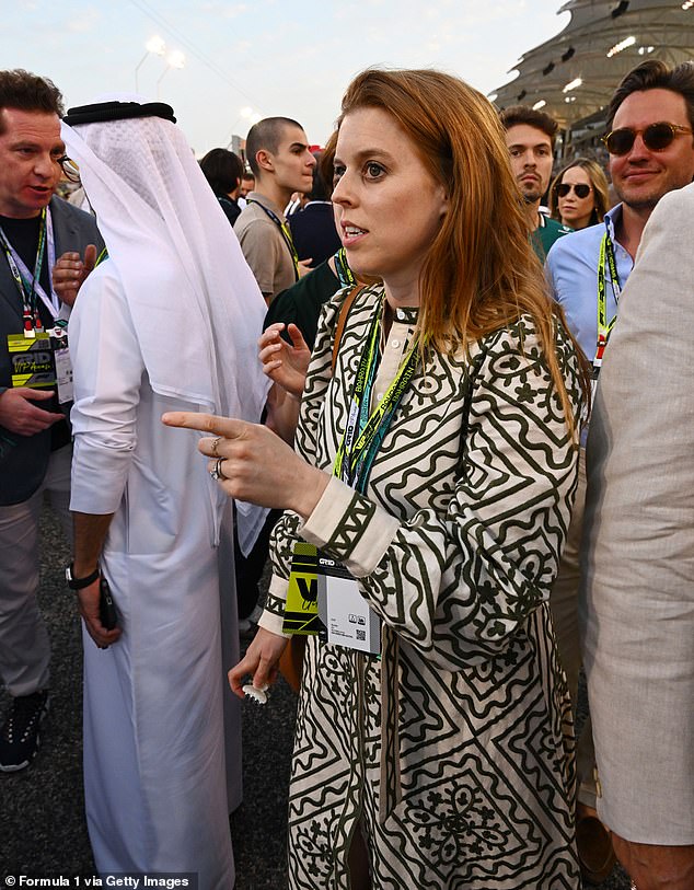 Beatrice at the Bahrain F1 Grand Prix in April this year. Liker her father, Beatrice has developed strong ties in the Middle East
