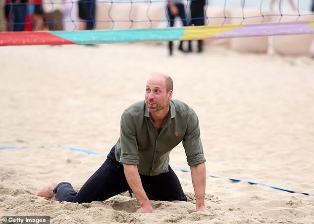 Wild about Wills! Prince is mobbed by VERY handsy Brazilian royal fans after setting pulses racing with his physique during beach volleyball | Daily Mail Online