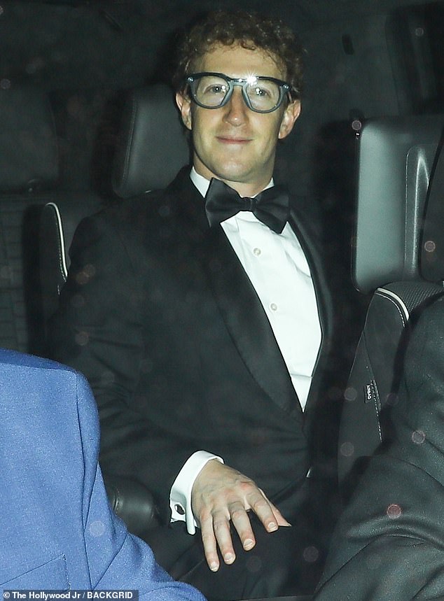 Jeff Bezos' fellow tech mogul Mark Zuckerberg was also glimpsed arriving at the party