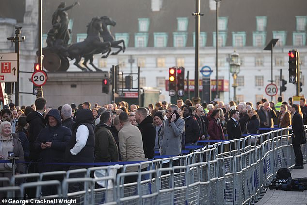 Thousands of people will honour the war dead by gathering in Whitehall. Many were seen arriving early on Sunday