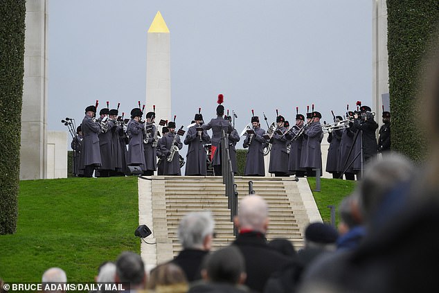 A Remembrance Sunday service is observed at the National Memorial Arboretum in Staffordshire