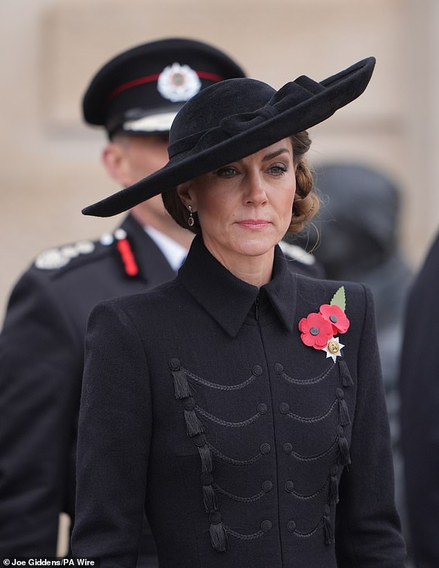 The Princess of Wales attends the Service of Remembrance to mark Armistice Day at the National Memorial Arboretum in Alrewas, Staffordshire, today
