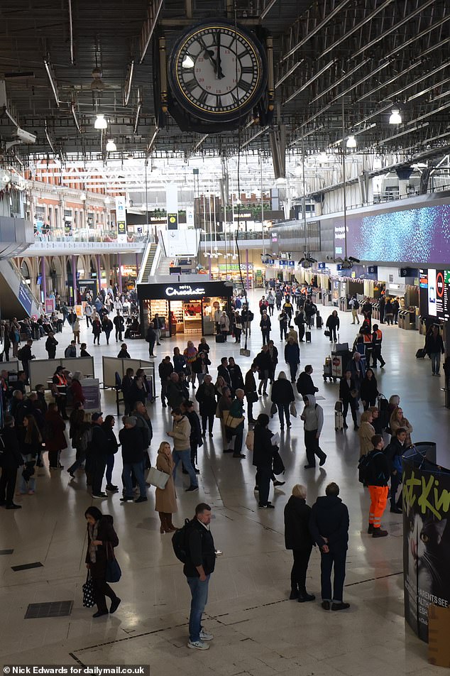 The two-minute silence at Waterloo station, central London earlier today