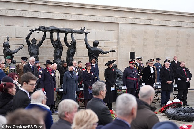 The Princess of Wales stands among veterans at the Service of Remembrance in Staffordshire