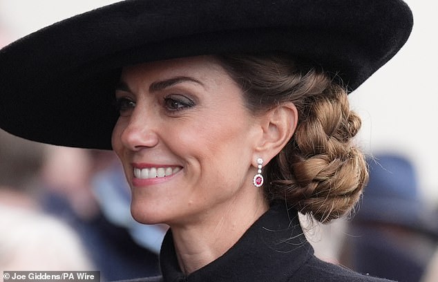 The Princess of Wales leaves after attending the Service of Remembrance to mark Armistice Day