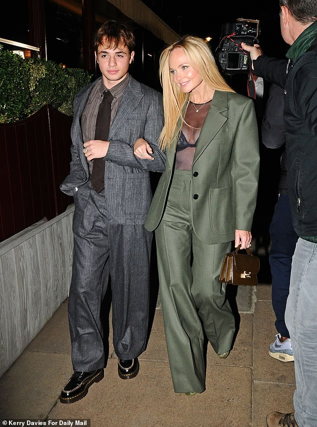 After Emma Bunton stunned on the red carpet with her handsome son Beau, 18, the mother-son duo enjoyed a night out at the party