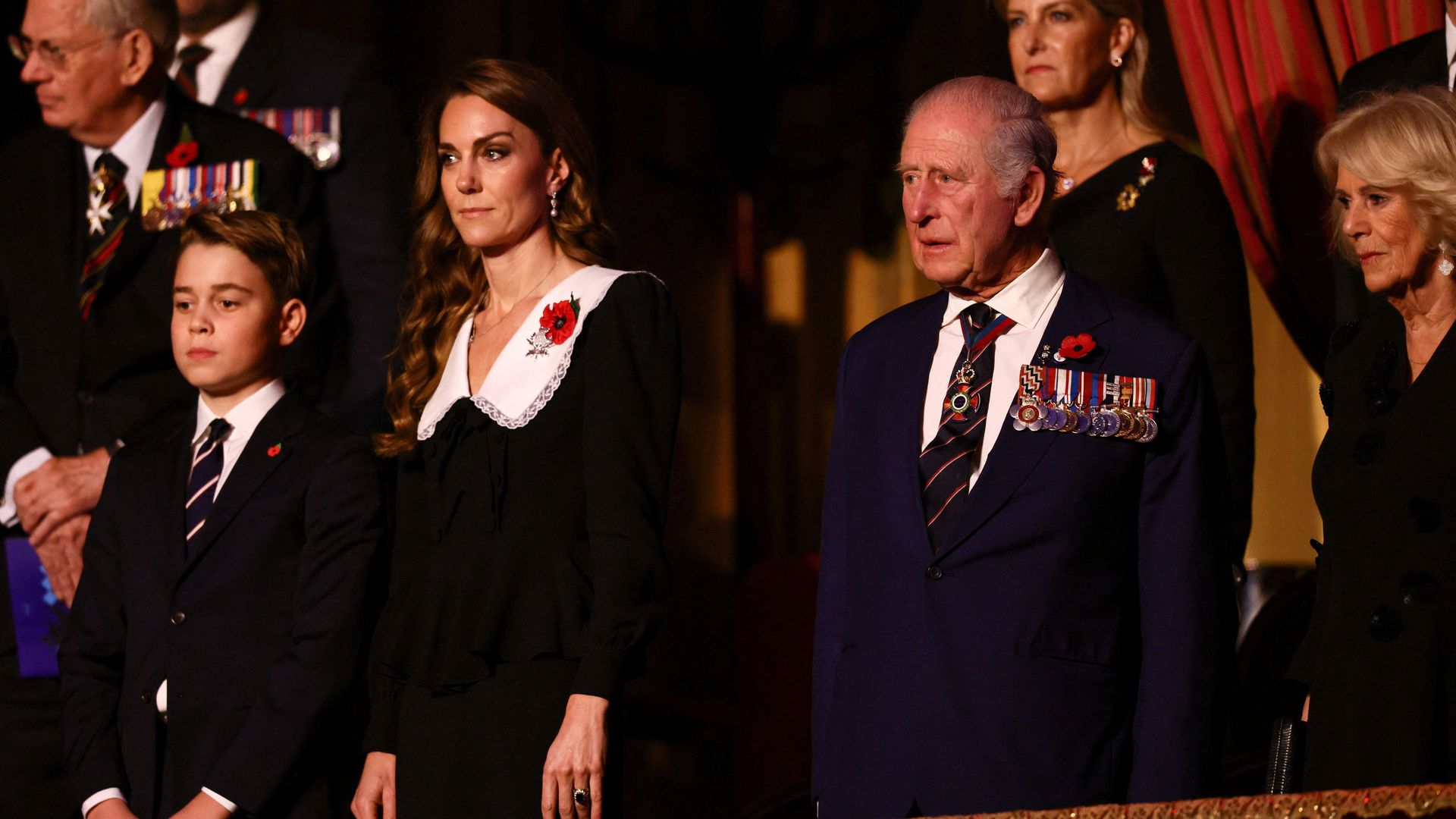 Prince George, Kate Middleton and King Charles in the royal box for the Festival of Remembrance