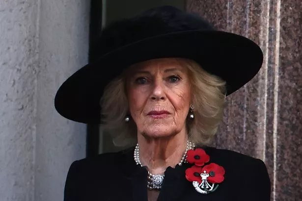 Queen Camilla returned to the sombre ceremony this morning after missing out last year due to illness
