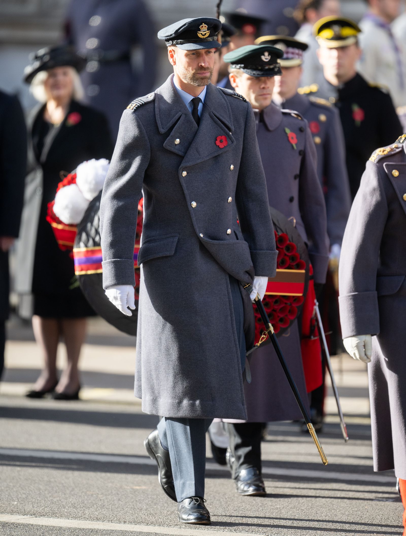 Prince William joined his father King Charles III and uncle the Duke of Edinburgh in laying a wreath at The Cenotaph on...
