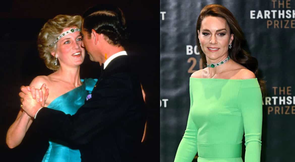 Kate Middleton wore Diana's iconic emerald choker piece at Earthshot awards  2022 - Entertainment News