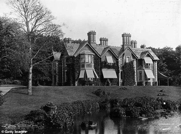 York Cottage is seen in 1895. When it was given to George, the home was called the Bachelor's Cottage. It had been designed by a Colonel Edis, an old friend of Edward VII