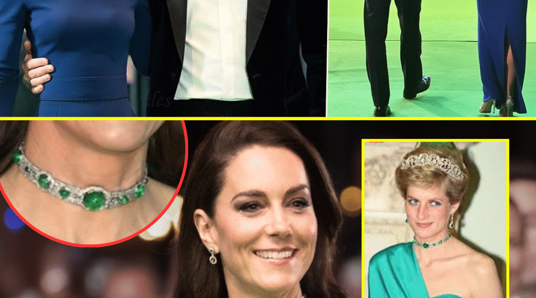 The World MESMERIZED!! HRH Princess Catherine of Wales Utmost SHINES In Mother-in-law Diana’s Emerald Choker and Stunning Gown As William Can’t Take His Eyes Off Her!