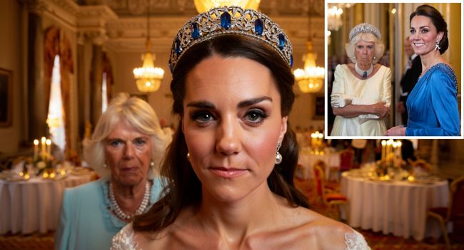 THE SAPPHIRE CROWN SNUB: A ROYAL MELTDOWN BEHIND CLOSED DOORS! In a glittering State Dinner that was meant to honor a royal visit, an unexpected power struggle erupted when Princess Kate, radiant in emerald silk, stepped into the spotlight crowned with Queen Elizabeth’s legendary Belgian Sapphire Tiara — a jewel worth £10 million. The priceless heirloom, long rumored to be Queen Camilla’s most coveted possession, was given to Kate instead, sparking what insiders describe as a “full-scale eruption of rage” behind palace doors. Allegedly, Queen Camilla hissed to her aides: “IT SHOULD HAVE BEEN MINE — I AM THE QUEEN.” This moment wasn’t just about a tiara — it was a calculated, brutal show of succession power, with royal experts suggesting that Kate’s triumph was a deliberate message to the monarchy. While Princess Kate’s coronation-like presence dazzled the cameras, Camilla was left humiliated, visibly eclipsed, and shaking with fury.  But this snub isn’t just about jewels — it’s about succession, legacy, and the unspoken power dynamics within the royal family. The question remains: What does this mean for the future of the monarchy, and where does Camilla go from here?