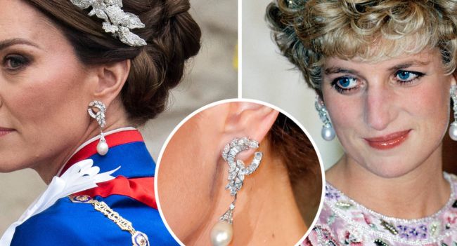 A Moment That Stopped the Royal World in Its Tracks. In a breathtaking tribute that left everyone speechless, Kate Middleton stepped into Buckingham Palace radiating grace, poise, and a touch of history — wearing Princess Diana’s legendary jewels and a restored gown once worn by the late Princess of Wales. Every detail spoke of love and legacy. As the dazzling Cambridge Lover’s Knot Tiara caught the light, it wasn’t just a nod to royal fashion — it was an emotional bridge between two generations of women who have defined elegance and empathy in their own eras.  Witnesses say Prince William’s eyes welled up, whispering, “Mum would have loved this.” For millions watching around the world, it was more than style — it was a story of remembrance, renewal, and the timeless bond between mother and son.  Kate wasn’t simply wearing Diana’s jewels… she was carrying her spirit forward — proving that legacy isn’t just inherited, it’s lived