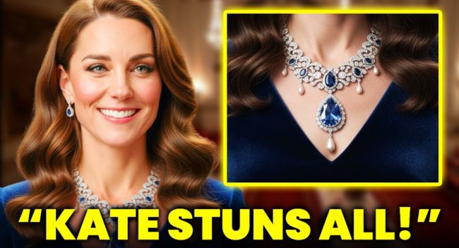 Princess Catherine of Wales just became the undisputed Queen of Style — and the world can’t stop talking about it! Stepping into Buckingham Palace for the State Gala, Catherine stunned in a shimmering white gown that lit up the royal ballroom like a dream. But what truly left jaws on the floor was the magnificent ruby-and-diamond necklace resting gracefully at her neckline — a breathtaking royal heirloom once worn by Queen Elizabeth II herself. 💎  Every inch of her look radiated elegance and power — the perfect balance of modern grace and timeless tradition. As she walked beside Prince William, the cameras captured the moment that froze the room: his proud smile, her quiet confidence, and the unmistakable sparkle of history reborn.  Fashion editors called it “a royal masterclass in sophistication.” Fans around the world are calling it “Catherine’s ultimate crown moment.”  The necklace — rich in royal history and rumored to carry deep symbolic meaning — has sparked a wave of fascination among royal watchers. From its hidden craftsmanship to the emotional story behind how it came to Catherine, this is more than just jewelry… it’s legacy shining in the spotlight