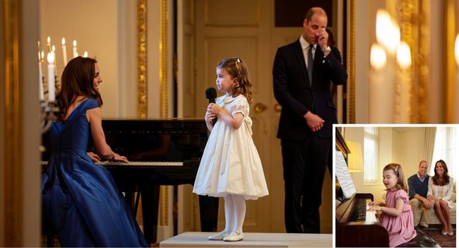 A Whisper for Diana — The Tribute That Touched the World. In the quiet glow of candlelight, where history meets memory, a moment unfolded that words can barely describe. Imagine Princess Charlotte — her tiny hands trembling, her heart full — standing beside her mother, Princess Catherine, at the piano inside Kensington Palace. No cameras. No ceremony. Just love. Just family. As Catherine began to play Elton John’s “Your Song,” Charlotte took a deep breath… and began to sing. Her voice — fragile yet full of emotion — carried through the hall like a whisper across time. A granddaughter singing for the grandmother she never met, guided by the mother who knows what that loss feels like. Prince William stood nearby, silent and teary-eyed, watching his daughter give a gift more powerful than any royal speech: a song for Princess Diana. When the final note faded, Charlotte looked up and softly whispered,“Happy birthday, Grandma.” It wasn’t a performance. It was a connection — heart to heart, generation to generation. A reminder that Diana’s legacy isn’t measured by titles or tiaras… but by love, compassion, and the family who still carries her light. If you felt that in your heart — leave a for Diana’s legacy A Whisper for Diana — The Tribute That Touched the World. In the quiet glow of candlelight, where history meets memory, a moment unfolded that words can barely describe. Imagine Princess Charlotte — her tiny hands trembling, her heart full — standing beside her mother, Princess Catherine, at the piano inside Kensington Palace. No cameras. No ceremony. Just love. Just family. As Catherine began to play Elton John’s “Your Song,” Charlotte took a deep breath… and began to sing. Her voice — fragile yet full of emotion — carried through the hall like a whisper across time. A granddaughter singing for the grandmother she never met, guided by the mother who knows what that loss feels like. Prince William stood nearby, silent and teary-eyed, watching his daughter give a gift more powerful than any royal speech: a song for Princess Diana. When the final note faded, Charlotte looked up and softly whispered,“Happy birthday, Grandma.” It wasn’t a performance. It was a connection — heart to heart, generation to generation. A reminder that Diana’s legacy isn’t measured by titles or tiaras… but by love, compassion, and the family who still carries her light. If you felt that in your heart — leave a for Diana’s legacy
