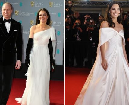 SEE!! Princess Catherine does it AGAIN — stealing the BAFTA spotlight beside Prince William in a breathtaking, re-imagined Alexander McQueen off-the-shoulder gown that proves sustainability can stun on the world stage. The cascading bow, the fluid silk, the confident shoulders — another masterclass from the woman who knows exactly when and how to reign on a red carpet. From the rented emerald Solace London at Earthshot 2022 to that Jamaica-hued Jenny Packham look in 2022, Catherine’s shoulder-baring track record is no accident — it’s diplomacy, duty, and eco-savvy fashion all woven into one visual language. 💚♻️ Royal watchers on X are losing it: “Catherine’s elegance is pure royalty reborn!” Paired with Zara earrings and Jimmy Choo pumps, her style hit the rare sweet spot — timeless, modern, and unforced. And now insiders say this wasn’t even the only fashion message Catherine sent with this gown… the second one is the part no one saw coming SEE!! Princess Catherine does it AGAIN — stealing the BAFTA spotlight beside Prince William in a breathtaking, re-imagined Alexander McQueen off-the-shoulder gown that proves sustainability can stun on the world stage. The cascading bow, the fluid silk, the confident shoulders — another masterclass from the woman who knows exactly when and how to reign on a red carpet. From the rented emerald Solace London at Earthshot 2022 to that Jamaica-hued Jenny Packham look in 2022, Catherine’s shoulder-baring track record is no accident — it’s diplomacy, duty, and eco-savvy fashion all woven into one visual language. 💚♻️ Royal watchers on X are losing it: “Catherine’s elegance is pure royalty reborn!” Paired with Zara earrings and Jimmy Choo pumps, her style hit the rare sweet spot — timeless, modern, and unforced. And now insiders say this wasn’t even the only fashion message Catherine sent with this gown… the second one is the part no one saw coming