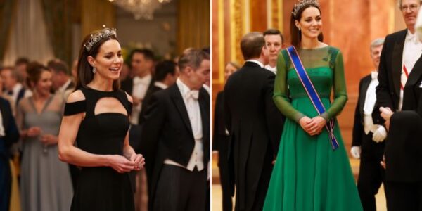OH MY GOODNESS! PRINCESS CATHERINE STUNS THE WORLD — AGAIN! All eyes were on Princess Catherine, the Princess of Wales, as she stole the spotlight at Buckingham Palace’s grand Diplomatic Reception, dazzling in a breathtaking gown and one of the Queen’s rarest diamond tiaras — worth an astonishing £800,000! With her signature poise and timeless grace, Catherine stepped into the ballroom alongside Prince William, radiating pure royal elegance. Her gown — a custom Jenny Packham masterpiece — shimmered softly under the chandeliers, while her iconic smile lit up the entire palace. But it was the Lover’s Knot Tiara — a legendary piece once worn by both Queen Elizabeth II and Princess Diana — that sent royal watchers into a frenzy. The stunning diamond-and-pearl crown glittered like liquid light, resting perfectly against her classic updo. It was more than fashion — it was symbolism. A nod to the past, a tribute to Diana’s legacy, and a statement of Catherine’s role as the heart and future of the modern monarchy. Guests were awestruck, with one saying, “She didn’t just walk in — she glided. Every head turned. Every eye was on her.”  Within minutes, social media exploded with admiration:  “The elegance of a true queen.” “She embodies grace, strength, and legacy — all in one look.” “Diana’s spirit lives on through her.” Princess Catherine has mastered what few can — royal glamour with human warmth, regal power with genuine kindness. And once again, she reminded the world why she’s the people’s princess of a new era