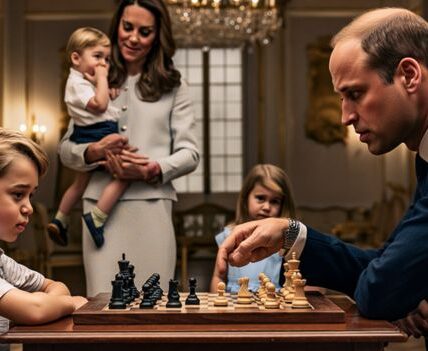 Escaping From The Gossip And Power Struggles Out There! Prince William peacefully played chess with his wife and children with little Prince George, making that moment deeply imprinted in the father’s heart. A chess move was William’s happiest and most peaceful moment. Although he did not know the outcome, the process of experiencing this chess game made him forget all the worries out there. A simple but extremely warm action of Prince George with his father made him extremely emotional and hugged his son.