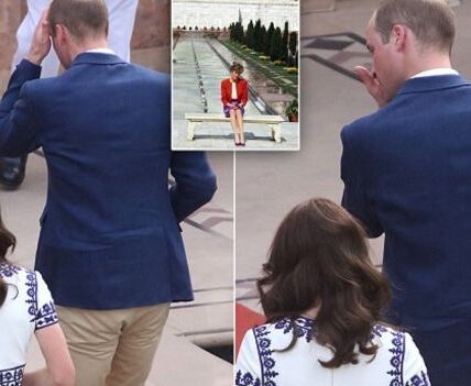 “Tears at the Taj: Prince William Overcome with Emotion as He Retraces Princess Diana’s Iconic Moment” It was meant to be a simple photo op — but emotion took over. Standing where his mother once sat in silence, Prince William appeared visibly moved as he and Kate posed on the same marble bench that became one of the most haunting images of Princess Diana’s life. Cameras caught the prince wiping his eyes before slipping on his sunglasses, his composure faltering under the Indian sun. Witnesses say the air around the Taj Mahal went still — as if the past and present had collided. “You could see it in his face,” one onlooker said. “He wasn’t just honoring her — he was feeling her.” For William, it wasn’t just another royal tour stop; it was a pilgrimage of the heart, a son quietly revisiting the moment his mother’s heartbreak became history. But what did Kate whisper to him right after the cameras clicked — the moment that brought him back from the edge? Full story below 👇