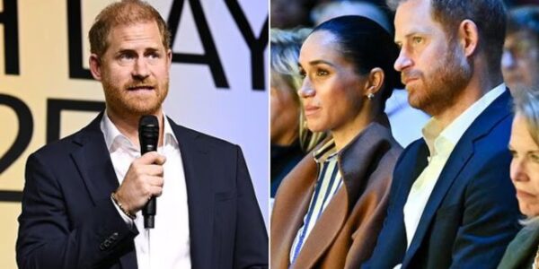 “PRINCE HARRY’S EMOTIONAL COLLAPSE ON STAGE: Fans Stunned as He Looks ‘Sad, Anxious & Tired’ While Accepting Humanitarian Award With Meghan” What was meant to be a night of glory turned into a moment no one could forget. As Meghan beamed beside him, Prince Harry stepped on stage — pale, tense, eyes hollow — looking nothing like the jubilant hero the crowd expected. Witnesses say his hands trembled slightly as he adjusted the microphone, his smile fading before it even formed. The applause roared, yet his gaze drifted downward, as though he was hearing a different kind of noise — one only he could feel. Meghan reached for his arm; he barely responded. “It was like watching a man haunted,” one attendee whispered. After the ceremony, insiders say Meghan was seen wiping her eyes, whispering something to him before they disappeared backstage. But the real shock came minutes later — when a hot mic reportedly picked up Harry saying just six words that left staff frozen in place. What did he say that turned a celebration into a royal mystery?… Find out below 👇