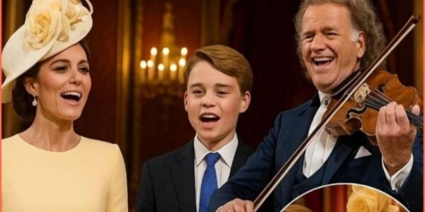 PRINCESS KATE, ANDRÉ RIEU & PRINCE GEORGE SHARE A STAGE IN A MOMENT THAT REDEFINED MAJESTY!!! What began as a polished evening of classical grandeur at the Royal Albert Hall turned into a once-in-a-lifetime royal spectacle — one that no one, not even the orchestra, saw coming. As André Rieu lifted his baton, the lights dimmed — and to everyone’s astonishment, Princess Kate stepped forward, radiant in a shimmering sapphire gown, and took her place beside the world-renowned maestro. Moments later, Prince George appeared by her side, violin in hand. The audience fell silent. Then came the first notes — a haunting waltz that carried both grace and legacy. Kate’s poise, George’s trembling focus, and Rieu’s guiding presence transformed the hall into something sacred — not just a concert, but a passing of the torch. Critics are already calling it “the most moving royal performance in modern history.”