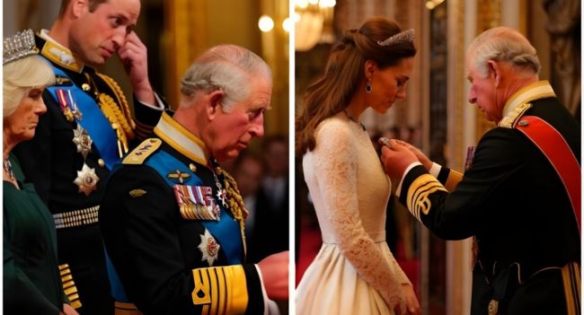 ROYALS SHOCKED! King Charles Just SHATTERED CENTURIES OF PROTOCOL — And He Did It For KATE In a private ceremony at Windsor, the King presented Princess Catherine with Queen Elizabeth II’s sapphire-diamond brooch — a piece reserved for reigning queens, never before worn by a Princess of Wales. The move was called by historians “the boldest break with royal tradition since the 1980s.” Court sources say Camilla was “visibly furious” — while Prince William was in tears at the sight of his wife being treated like… someone who would be more than just a Consort. And the biggest mystery that has sparked public outrage: Charles said six words before pinning the brooch to Kate’s dress — six words the royal family didn’t want anyone to hear. What were those six words — and why did they freeze Windsor?
