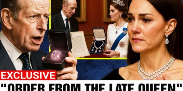 On his sickbed at 89, the Duke of Kent dropped a secret the Palace never meant to surface—a “hidden order” from the late Queen and a rare pink diamond specifically designated for Catherine.  The source said the revelation occurred during a private visit before he became ill: The Queen had left a verbal order regarding Catherine, along with a rare ruby ​​that had never been published in any estate—and it was not part of the will that was made public.  What brought the room to a standstill was not the stone—but the exact phrase the Queen requested be passed on to Catherine “in due course.”