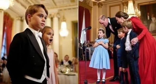 “You’ll Never Walk Alone”: Princess Charlotte’s Heartfelt Tribute to Prince George on His 12th Birthday As the room fell silent, Princess Charlotte stepped gracefully into the center, her small frame radiating quiet confidence. Then, with a voice soft yet unwavering, she began to sing: “You’ll never walk alone.” Every note carried a depth far beyond her years, filling the space with warmth, love, and an almost tangible sense of connection.  When Charlotte finished, she turned to Prince George, offering him a simple, knowing smile — a gesture so tender it left everyone in the room breathless. George, usually composed and poised, allowed a flicker of emotion to cross his face, his eyes reflecting the unspoken bond they shared.  In that fleeting moment, the trappings of royalty faded away. Titles and public appearances mattered little. What shone through was the pure, unbreakable bond between siblings, a quiet promise of love, support, and unwavering presence. Charlotte’s gentle rendition of the song became more than a birthday performance — it was a heartfelt reminder that, no matter the path ahead, George would never walk alone.  The room lingered on that feeling, hearts full, as the echo of Charlotte’s voice carried far beyond the celebration — a moving testament to family, loyalty, and the quiet power of love.