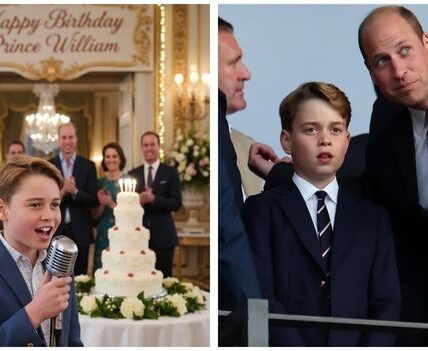 “Dad, This Song Is for You” — Prince George Stops Time at Prince William’s Birthday Banquet  It was meant to be a quiet family celebration, surrounded by candlelight and laughter beneath the ancient oaks of Windsor Castle. But as twilight fell, no one expected the evening to end in tears of love. Prince George, with nerves and pride flickering across his face, stepped onto a small stage. He squeezed Princess Catherine’s hand, lifted the microphone, and the first notes of “You Raise Me Up” gently filled the air. His voice, soft and trembling, carried the purest of emotions—so raw, so sincere. Prince William sat motionless, his eyes glistening, as his son’s song echoed through the garden. It wasn’t rehearsed or polished, but it was perfect. By the chorus, even the flickering candles seemed to sway in rhythm with the moment. When George finished, a deep silence fell over the garden before William rose, pulling his son into a tight embrace, whispering words only a father could say. That night, there were no titles, no thrones—only love. And in that one perfect moment, a prince became just a dad, and the royal garden became a heartbeat.