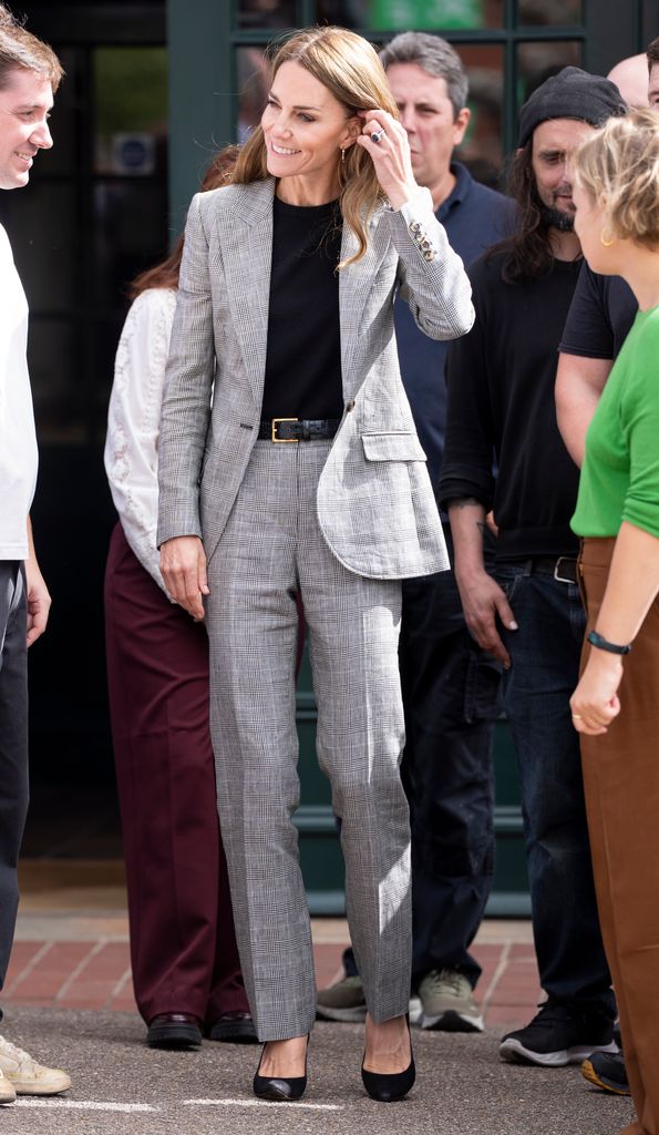 Catherine, Princess of Wales in grey check suit