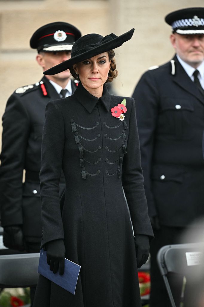 Princess Kate arrives to attend an Armistice Day service at The National Memorial Arboretum