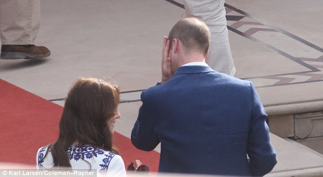 The photos were taken shortly after the Duke and Duchess had visited the bench where Princess Diana had sat and posed for photos as she had 
