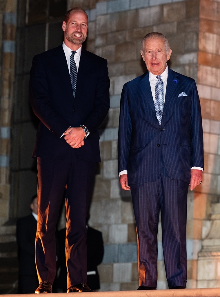 King Charles III and Prince William, Prince of Wales attend the Countdown to COP30 event, at the Natural History Museum on October 09, 2025 in London, England.