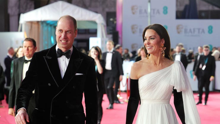 Kate Middleton Looked Glamorous in a White Gown at the 2023 BAFTA Awards