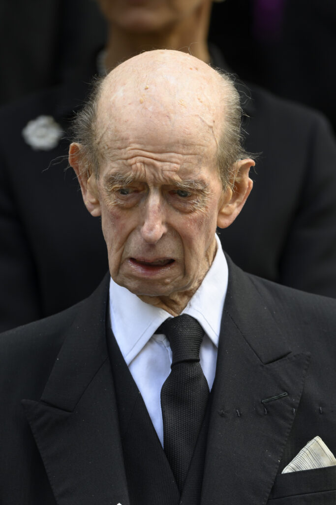 Duke of Kent looking sad