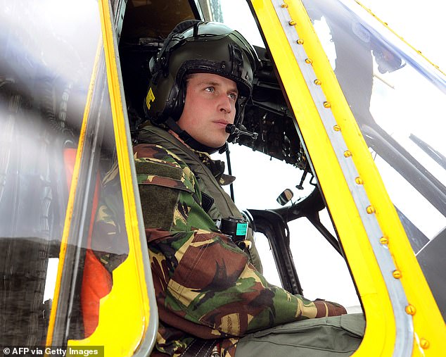 Prince William worked as a Search and Rescue pilot at RAF Valley on Anglesey, off the north-west coast of Wales between 2010 and 2013 (pictured 2011)