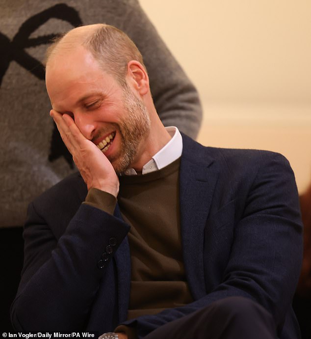 Prince William also attended a comedy workshop during his visit to North Wales, as the future King broke into laughter during the lighthearted event
