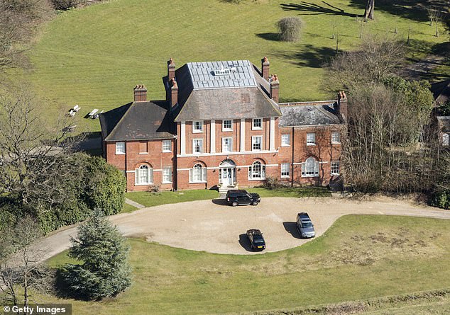 The Grade II-listed Georgian mansion (pictured) which is said to have eight bedrooms, six bathrooms, a ballroom and a tennis court is owned by the Crown Estate, and estimated to be worth around £16million