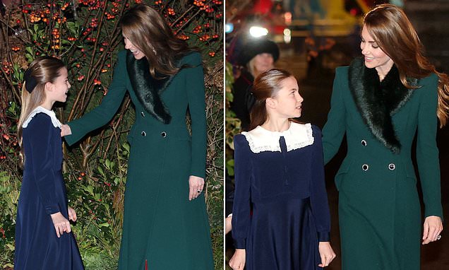 Princess Charlotte's a mummy's girl! Sweet bond between Kate and her daughter, 10, is on full display at Christmas carol service | Daily Mail Online
