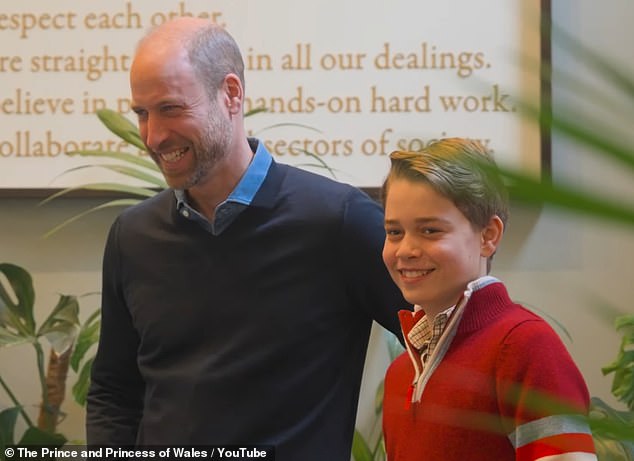 Prince George grins as he visits The Passage in central London for the first time - and follows in the footsteps of his grandmother, Princess Diana