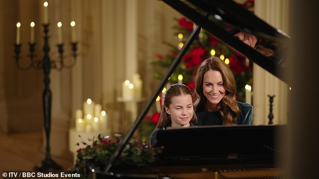 The duet feature during the opening segment of the programme - 'Together at Christmas' - which aired on ITV1 and ITVX at 7.25pm on Christmas Eve