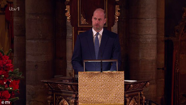 Prince William delivered a reading of the second chapter of the Gospel of Luke from the New Testament