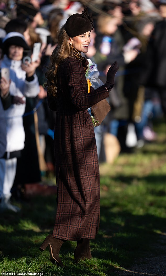 Catherine has previously worn the £979 tartan coat on a number of occasions - including Christmas church service in 2021