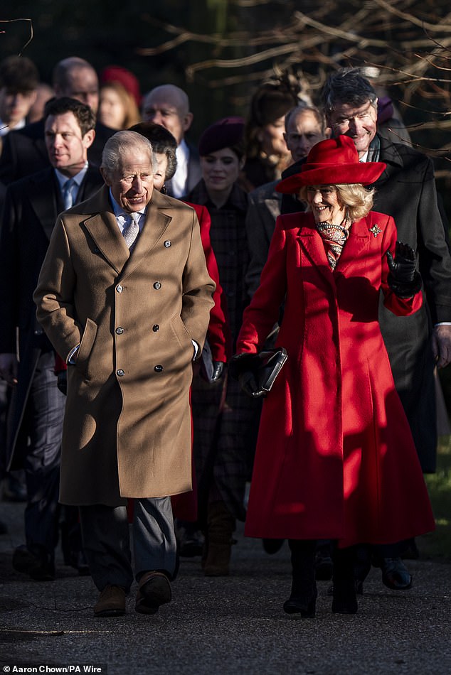 King Charles and Queen Camilla leading the royals' Christmas appearance