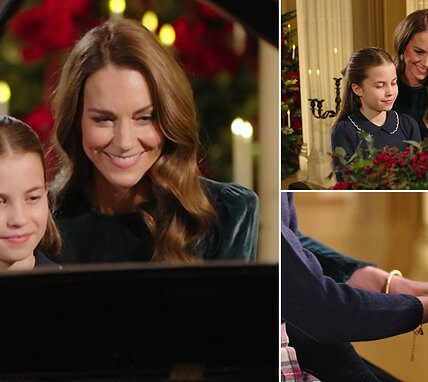The lights dimmed. The room fell silent. And then something extraordinary happened. At the opening of her star-studded Christmas carol concert, Catherine, Princess of Wales took her seat at the piano — but she wasn’t alone for long. Moments later, her daughter Princess Charlotte joined her. No announcement. No fanfare. Just a mother and daughter, side by side, playing together as the very first notes of the evening echoed through the hall. The effect was instant. The audience leaned in. Phones lowered. Conversations stopped. What began as a formal royal event suddenly felt intimate — almost private — as Charlotte mirrored her mother’s calm focus, her posture, her quiet confidence at the keys. This wasn’t a performance built for spectacle. It was built on trust. Fans watching later said the moment felt less like royalty on display and more like a glimpse behind the curtain — a reminder that before the titles and traditions, this is a family sharing something meaningful in real time. Social media lit up within minutes. “Absolutely breathtaking.” “You could feel the bond.” “This is the moment I won’t forget.” In a concert filled with celebrities and polished performances, it was this unscripted duet — simple, sincere, and deeply human — that became the emotional heart of the night. Sometimes the most powerful moments don’t arrive loudly. They arrive quietly… on a piano bench