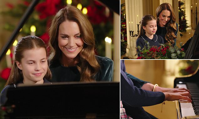 The lights dimmed. The room fell silent. And then something extraordinary happened. At the opening of her star-studded Christmas carol concert, Catherine, Princess of Wales took her seat at the piano — but she wasn’t alone for long. Moments later, her daughter Princess Charlotte joined her. No announcement. No fanfare. Just a mother and daughter, side by side, playing together as the very first notes of the evening echoed through the hall. The effect was instant. The audience leaned in. Phones lowered. Conversations stopped. What began as a formal royal event suddenly felt intimate — almost private — as Charlotte mirrored her mother’s calm focus, her posture, her quiet confidence at the keys. This wasn’t a performance built for spectacle. It was built on trust. Fans watching later said the moment felt less like royalty on display and more like a glimpse behind the curtain — a reminder that before the titles and traditions, this is a family sharing something meaningful in real time. Social media lit up within minutes. “Absolutely breathtaking.” “You could feel the bond.” “This is the moment I won’t forget.” In a concert filled with celebrities and polished performances, it was this unscripted duet — simple, sincere, and deeply human — that became the emotional heart of the night. Sometimes the most powerful moments don’t arrive loudly. They arrive quietly… on a piano bench
