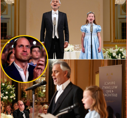 Princess Charlotte of Wales, just 10 years old, took the stage at her father’s 43rd birthday celebration — and sang a touching duet with none other than Andrea Bocelli, the legendary Italian tenor. Held in the majestic gardens of Windsor Castle, the private celebration for Prince William featured close family, friends, and a few high-profile musical guests. But nothing could prepare the intimate crowd for the heart-stopping moment when Charlotte, dressed in a pale blue gown, joined Bocelli to perform the timeless classic “The Prayer.”