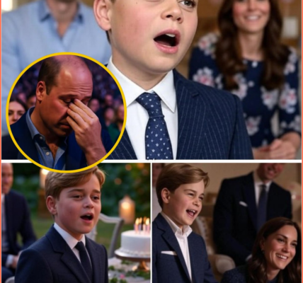 “Dad, this song is for you” — And the entire royal garden fell silent… On Prince William’s 43rd birthday, all eyes were on the candlelit banquet beneath ancient oak trees at Windsor Castle. But no one knew the true heartbeat of the evening was yet to come—a heartbeat pulsing with fatherly love. As the sun dipped below the horizon, young Prince George quietly stepped onto the small stage. He gave his mother—Princess Catherine—a gentle squeeze of the hand, then began to sing: “You Raise Me Up” flowed softly, like a breath, trembling with the weight of truth. William was frozen. In that moment, he wasn’t a prince. He wasn’t even a father. He was simply a man, overwhelmed by the purest gift imaginable: the love of his son. And in that silent garden, no crown in the world could shine brighter than the embrace between a father and his boy.