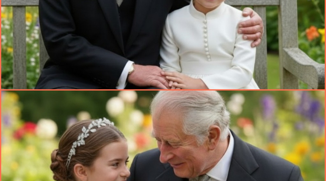In the quiet garden of Windsor Castle, Princess Charlotte, just nine years old, gave her grandfather King Charles III a moment no one expected. As he rested during cancer treatment, Charlotte appeared with a ukulele and began softly singing “Somewhere Over the Rainbow.” No rehearsals, no cameras—just love. Her voice trembled, but the words carried straight to the King’s heart. When she finished, she handed him a note: “For my brave hero. Your strength lights our skies. Love, Charlotte.” King Charles held it to his chest and whispered, “That’s my brave girl.” Palace aides later described it as “the most human moment Windsor has seen in years.” It wasn’t a performance—it was love in its purest form. Have a great time, everyone!